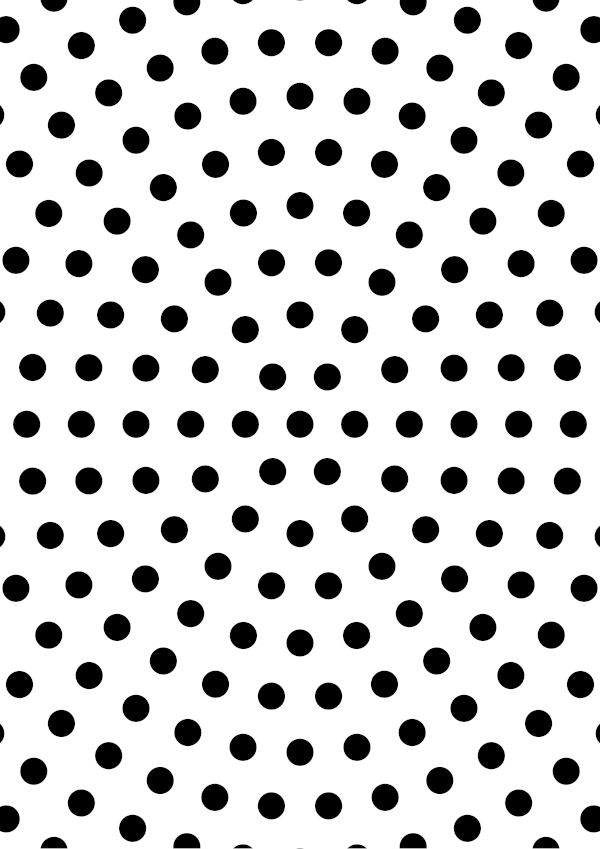 High-contrast dot rings card for a baby of about 4–6 months — black on white, thinnest feature 9.6 mm.