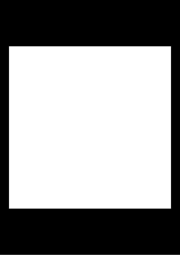 High-contrast single shape card (square) for a baby of about 2–3 months — white on black, thinnest feature 189.0 mm.