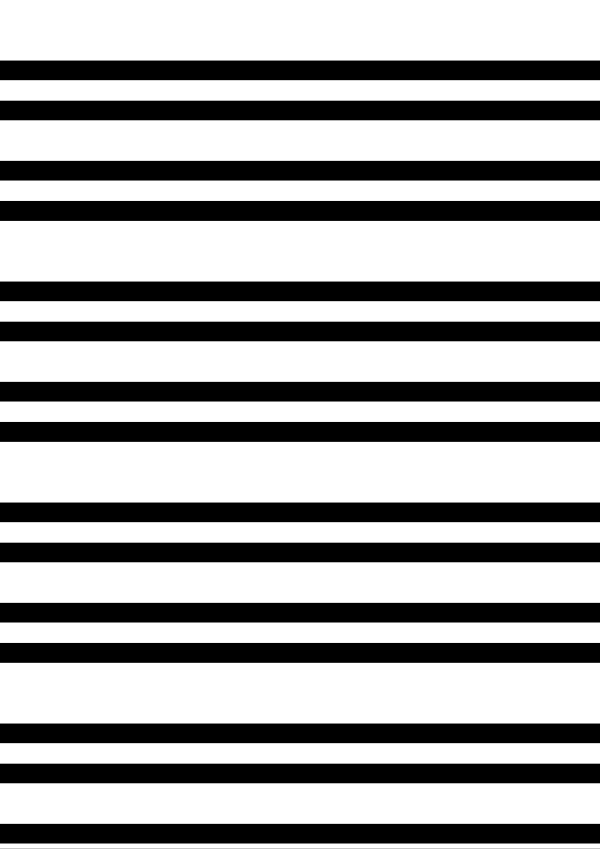 High-contrast bands card (plain-alt) for a baby of about 3–4 months — white on black, thinnest feature 7.0 mm.