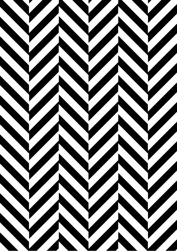 High-contrast herringbone card (herringbone) for a baby of about 3–4 months — black on white, thinnest feature 8.2 mm.