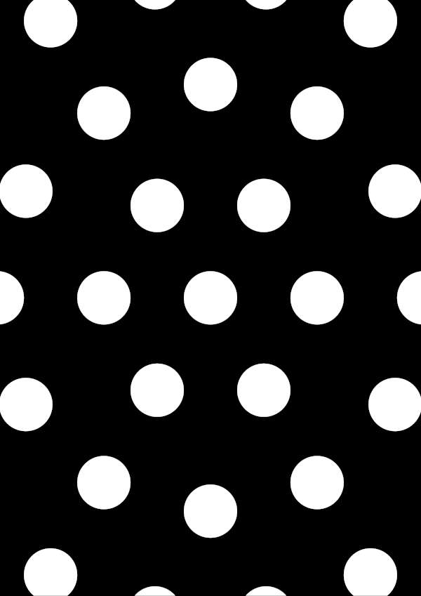 High-contrast dot rings card for a newborn — white on black, thinnest feature 26.6 mm.