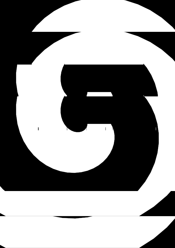 High-contrast spiral card for a baby of about 2–3 months to look at from 250 cm — white on black, thinnest feature 56.0 mm.