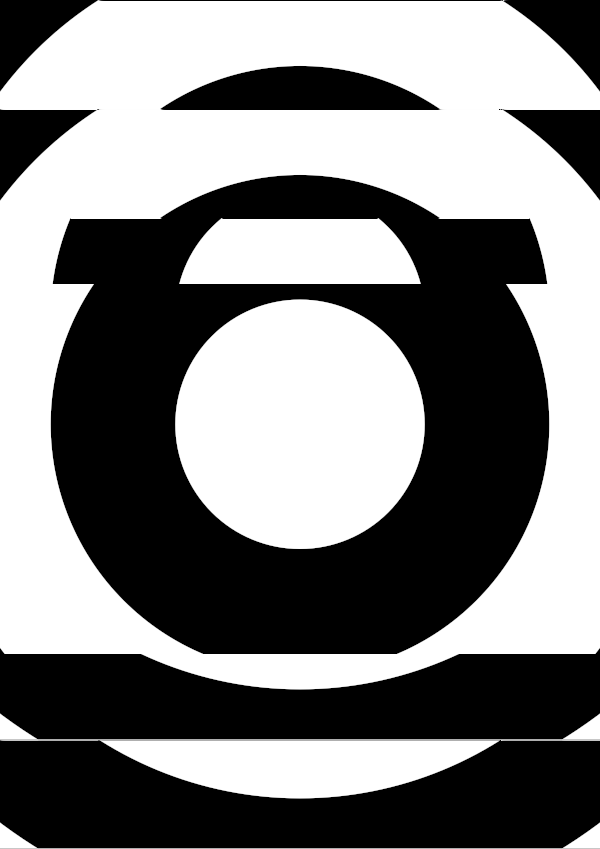High-contrast bullseye card for a newborn to look at from 250 cm — white on black, thinnest feature 43.6 mm.
