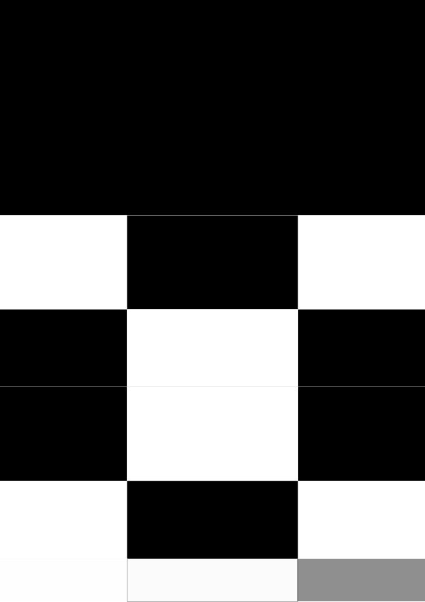 High-contrast checkerboard card for a newborn to look at from 120 cm — black on white, thinnest feature 84.6 mm.